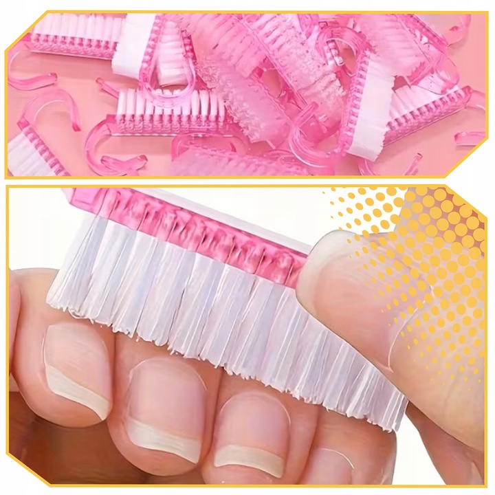 SZCZOTECZKA DO USUWANIA PYŁU Z PAZNOKCI RĄK SZCZOTKA MANICURE RÓŻOWA 100szt Marka Lewer